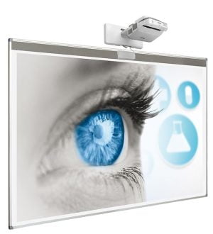 Beschrijfbaar projectiebord (softline profiel) voor interactieve touch beamer - 128 x 201 cm (83")
