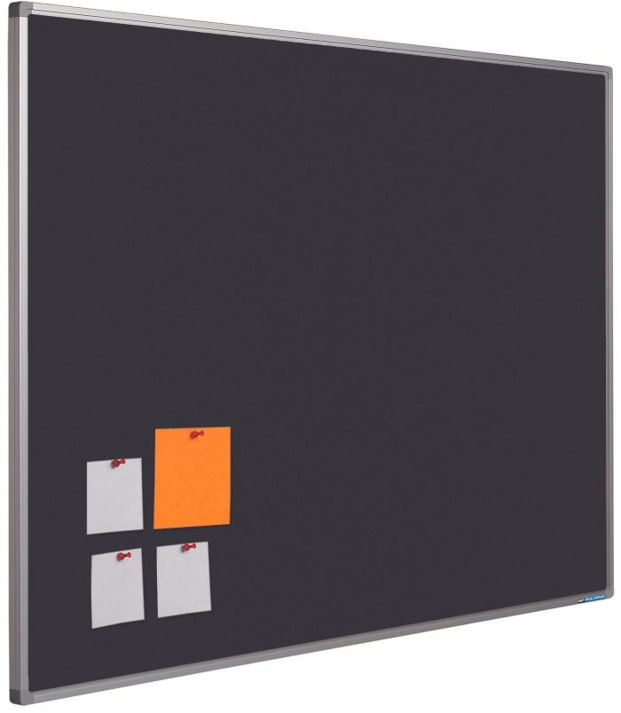 Prikbord Softline profiel 16mm bulletin Zwart - 120x180 cm